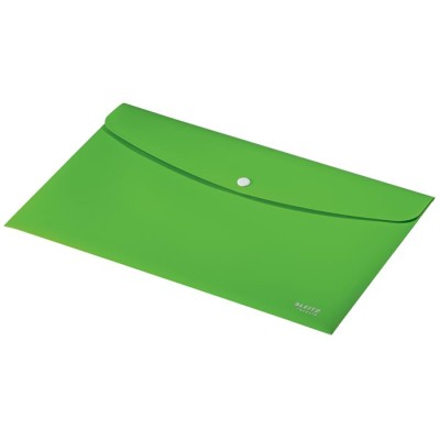 Irattartó tasak, A4, PP, patentos, LEITZ "Recycle", zöld