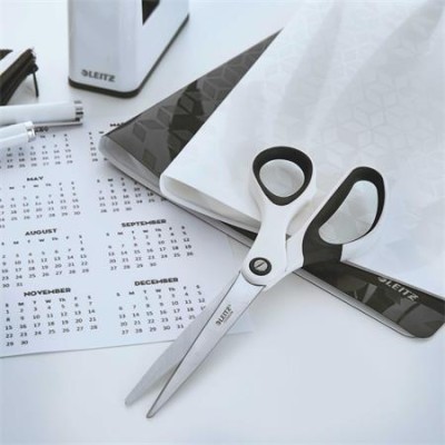 Olló, irodai, 20,5 cm, LEITZ "Wow Titán", fehér