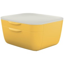 Irattároló, műanyag, 2 fiókos, LEITZ "Cosy", melegsárga