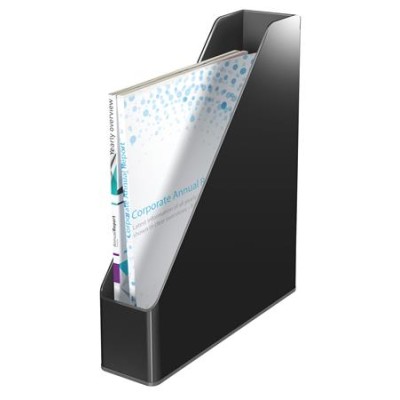 Iratpapucs, műanyag, 73 mm, kettős színhatású, LEITZ "Duo", fekete