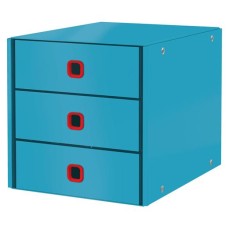 Irattároló, laminált karton, 3 fiókos, LEITZ "Cosy Click&Store", nyugodtkék