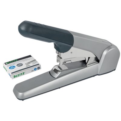 Tűzőgép, nagyteljesítményű, 25/10, 60 lap, LEITZ "5552", ezüst