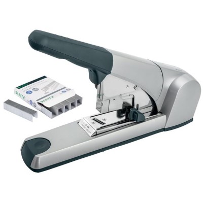 Tűzőgép, nagyteljesítményű, 23/15 XL, 120 lap, lapos tűzés, LEITZ "5553", ezüst