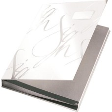 Aláírókönyv, A4, 18 részes, karton, LEITZ "Design", fehér