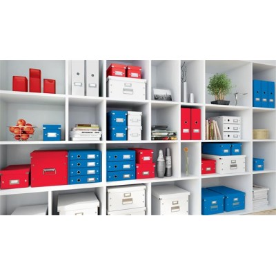 Iratpapucs, PP/karton, 95 mm, LEITZ "Click&Store", piros