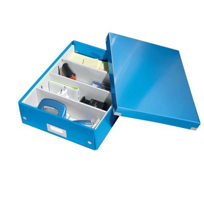 Doboz, rendszerező, M méret, LEITZ "Click&Store", kék