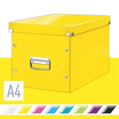 Doboz, L méret, LEITZ "Click&Store", sárga