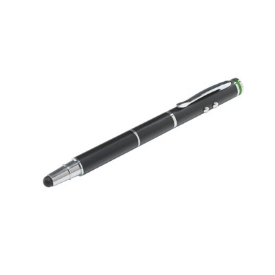 Érintőtoll, érintőképernyős készülékekhez, 4-az-1-ben, LEITZ "Stylus", fekete