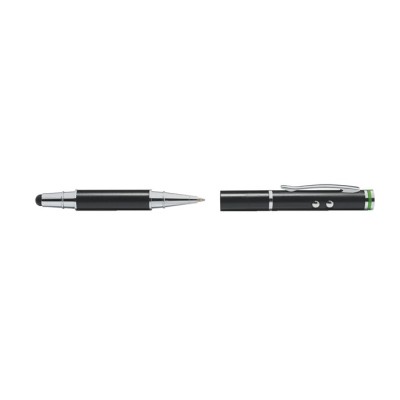 Érintőtoll, érintőképernyős készülékekhez, 4-az-1-ben, LEITZ "Stylus", fekete