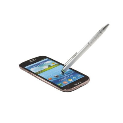 Érintőtoll, érintőképernyős készülékekhez, 2-az-1-ben, LEITZ "Stylus", ezüst