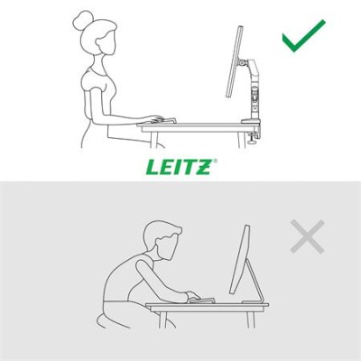 Monitortartó-kar, egy monitorhoz, LEITZ "Ergo", világosszürke