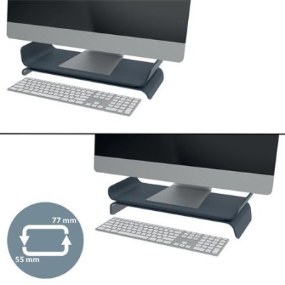 Monitorállvány , LEITZ "Ergo", sötétszürke