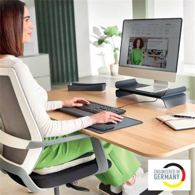 Monitorállvány , LEITZ "Ergo", sötétszürke