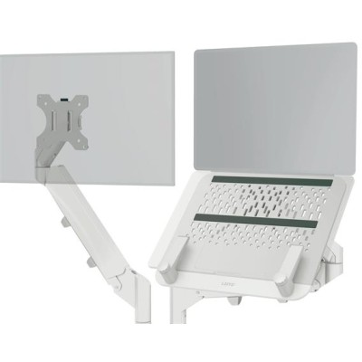 Monitor- és laptoptartó-kar, LEITZ "Ergo Dual", világosszürke