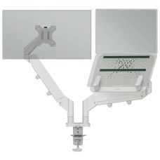Monitor- és laptoptartó-kar, LEITZ "Ergo Dual", világosszürke