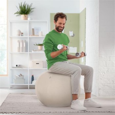 Ülőlabda, nehezékkel, 55cm, LEITZ "Ergo Active", világosszürke