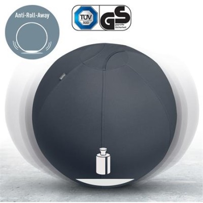 Ülőlabda, nehezékkel, 65cm, LEITZ "Ergo Active", sötétszürke