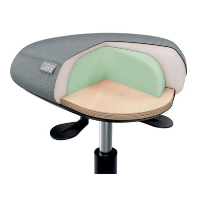 Munkaszék, görgős, ergonomikus, LEITZ "Ergo Comfort Active", világosszürke