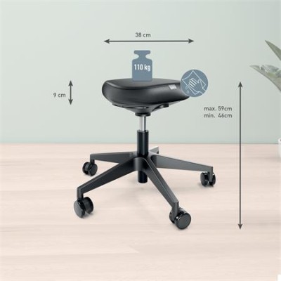 Munkaszék, görgős, ergonomikus, LEITZ "Ergo Comfort", sötétszürke