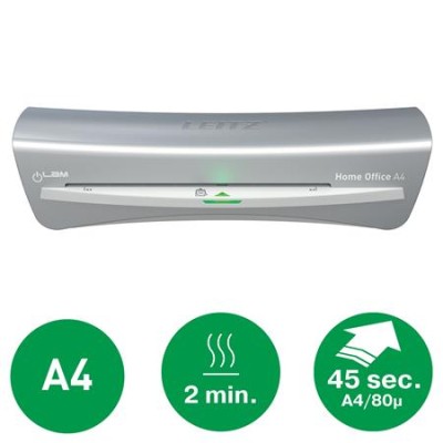 Laminálógép, A4, 80-125 mikron, LEITZ "iLam Home Office", szürke