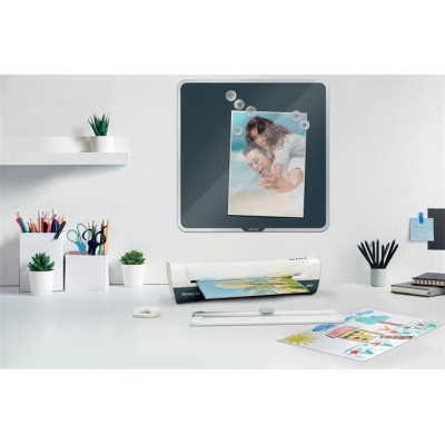 Lamináló készlet, A4, 80-125 mikron, LEITZ "iLam Home 4-in-1", fehér