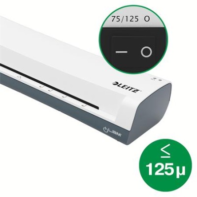 Lamináló készlet, A4, 80-125 mikron, LEITZ "iLam Home 4-in-1", fehér