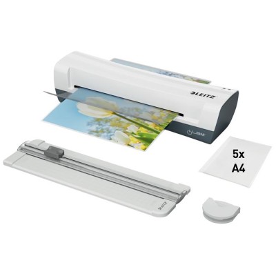 Lamináló készlet, A4, 80-125 mikron, LEITZ "iLam Home 4-in-1", fehér