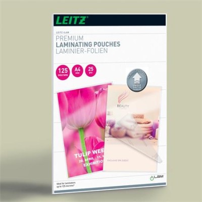 Meleglamináló-fólia, 125 mikron, A4, fényes, UDT technológiával, LEITZ "iLam"