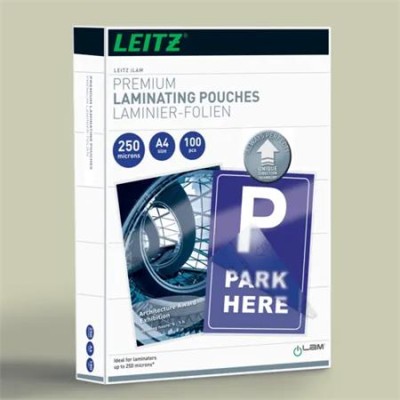 Meleglamináló fólia, 250 mikron, A4, fényes, UDT technológiával, LEITZ "iLam"