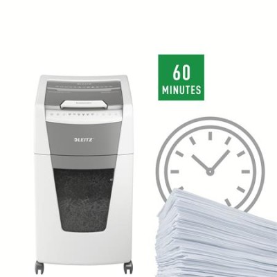 Iratmegsemmisítő, mikrokonfetti, 300 lap, LEITZ "IQ AutoFeed Office 300 P5 Pro"