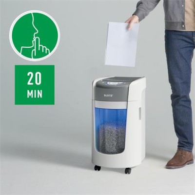 Iratmegsemmisítő, mikrokonfetti, 6 lap, LEITZ "IQ OptiMax Home Office 225 P5"