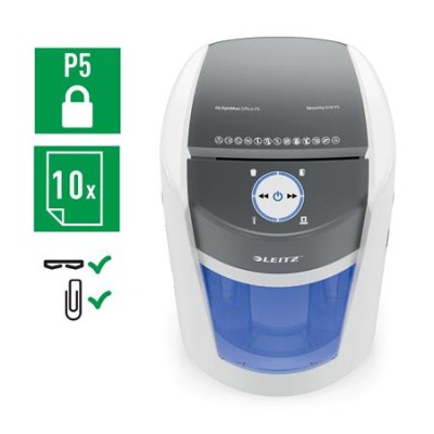 Iratmegsemmisítő, mikrokonfetti, 10 lap, LEITZ "IQ OptiMax Office 550 P5" Iratmegsemmisítő, mikrokonfetti, 10 lap, LEITZ "IQ OptiMax Office 550 P5"