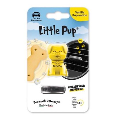 Autóillatosító, szellőzőrácsra, LITTLE JOE "PUP Vanilla Pup-sation", sárga