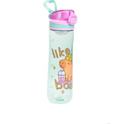 Kulacs, 600 ml, LIZZYSULI, Lollipop Capybara, zöld-lila