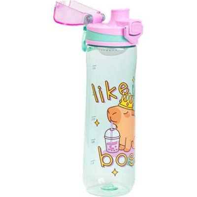 Kulacs, 600 ml, LIZZYSULI, Lollipop Capybara, zöld-lila