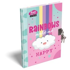 Emlékkönyv, lakattal, A5, keményfedeles, LIZZYSULI, "Lollipop Rainbow"