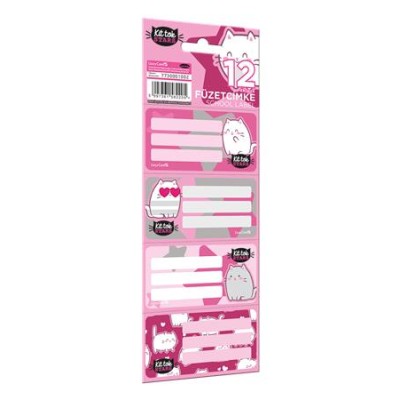 Füzetcímke, 12 db, LIZZYSULI, "Kit tok Stars Purrfect"