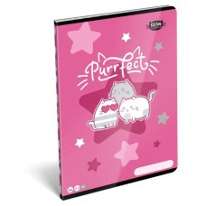 Füzet, tűzött, A4, kockás, 32 lap LIZZYSULI, "Kit tok Stars Purrfect"