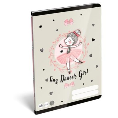Füzet, tűzött, A5, kockás, 32 lap LIZZYSULI, "Tiny Dancer, Lovely Ballerina", "27-32"