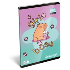 Füzet, tűzött, A5, lecke, 40 lap, LIZZYSULI, "Lollipop Capybara"