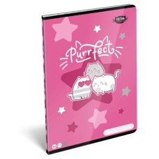 Füzet, tűzött, A4, sima, 32 lap LIZZYSULI, "Kit tok Stars Purrfect"