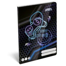 Füzet, tűzött, A5, sima, 32 lap, LIZZYSULI, "Esport, Gamer on Duty","20-32"