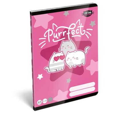 Füzet, tűzött, A5, vonalas, 32 lap, 4-8. osztály, LIZZYSULI, "Kit tok Stars Purrfect", "21-32"
