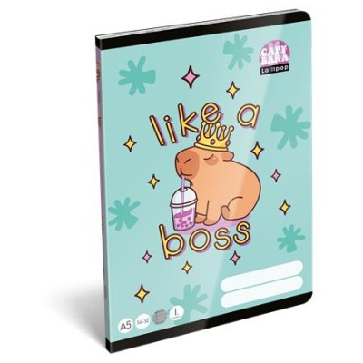 Füzet, tűzött, A5, vonalas, 32 lap, 1. osztály, LIZZYSULI, "Lollipop Capybara","14-32"