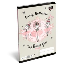 Füzet, tűzött, A5, vonalas, 32 lap, 3. osztály, LIZZYSULI,"Tiny Dancer, Lovely Ballerina","12-32"