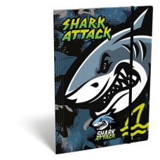 Gumis mappa, karton, A4, LIZZYSULI, "Shark Attack"
