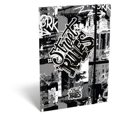 Gumis mappa, karton, A4, LIZZYSULI, "Street Rules"