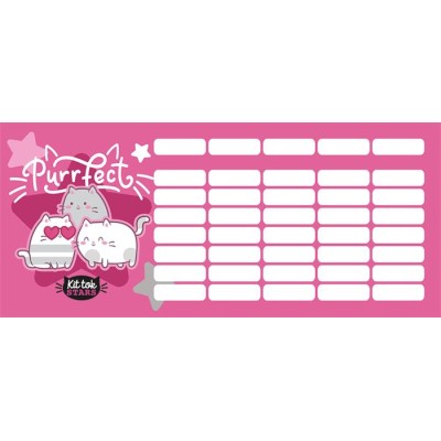 Órarend, tolltartóhoz, kétoldalas, LIZZYSULI, "Kit tok Stars Purrfect"