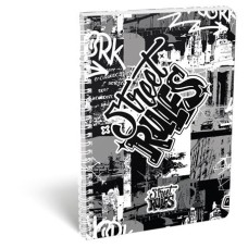 Spirálfüzet, A4, vonalas, 70 lap, LIZZYSULI, "Street Rules"