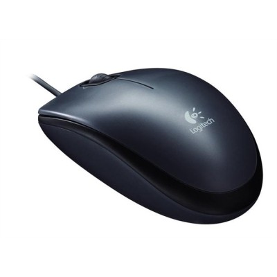 Egér, vezetékes, optikai, normál méret, USB, LOGITECH "M100", fekete